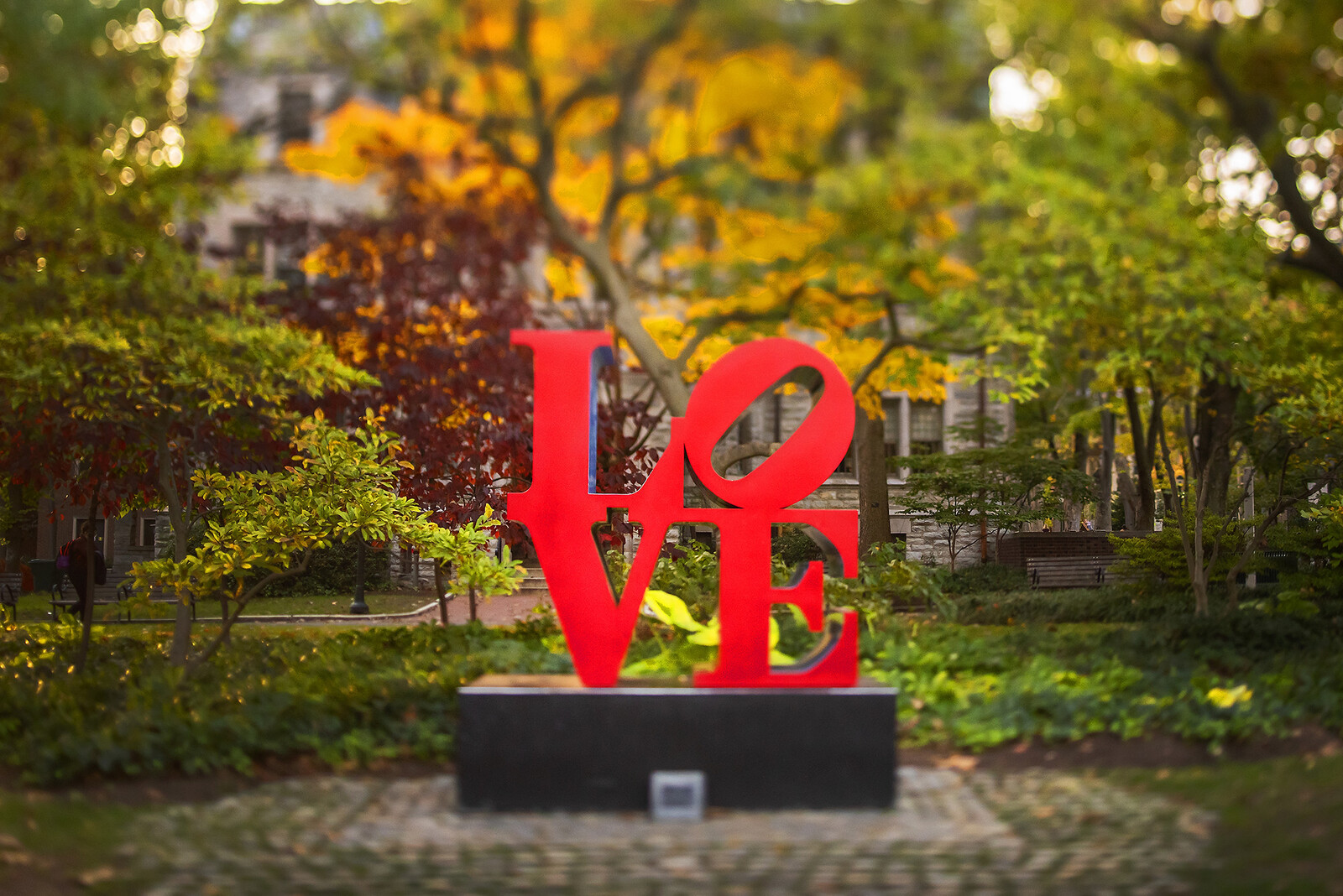 love statue on campus