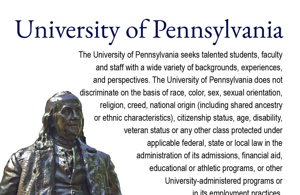 ben franklin and a portion of Penn's nondiscrimination statement